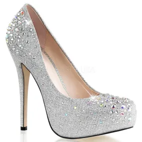 Argent Strass 13 cm DESTINY-06R Talons Aiguilles Escarpins