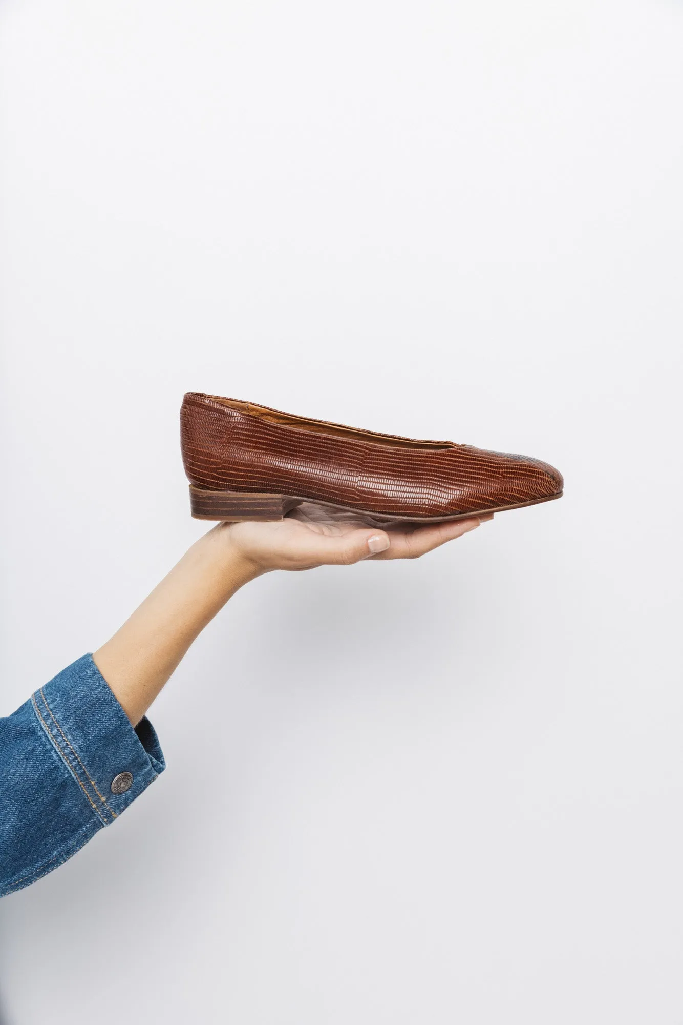 Ballerines Flèche patchwork cognac