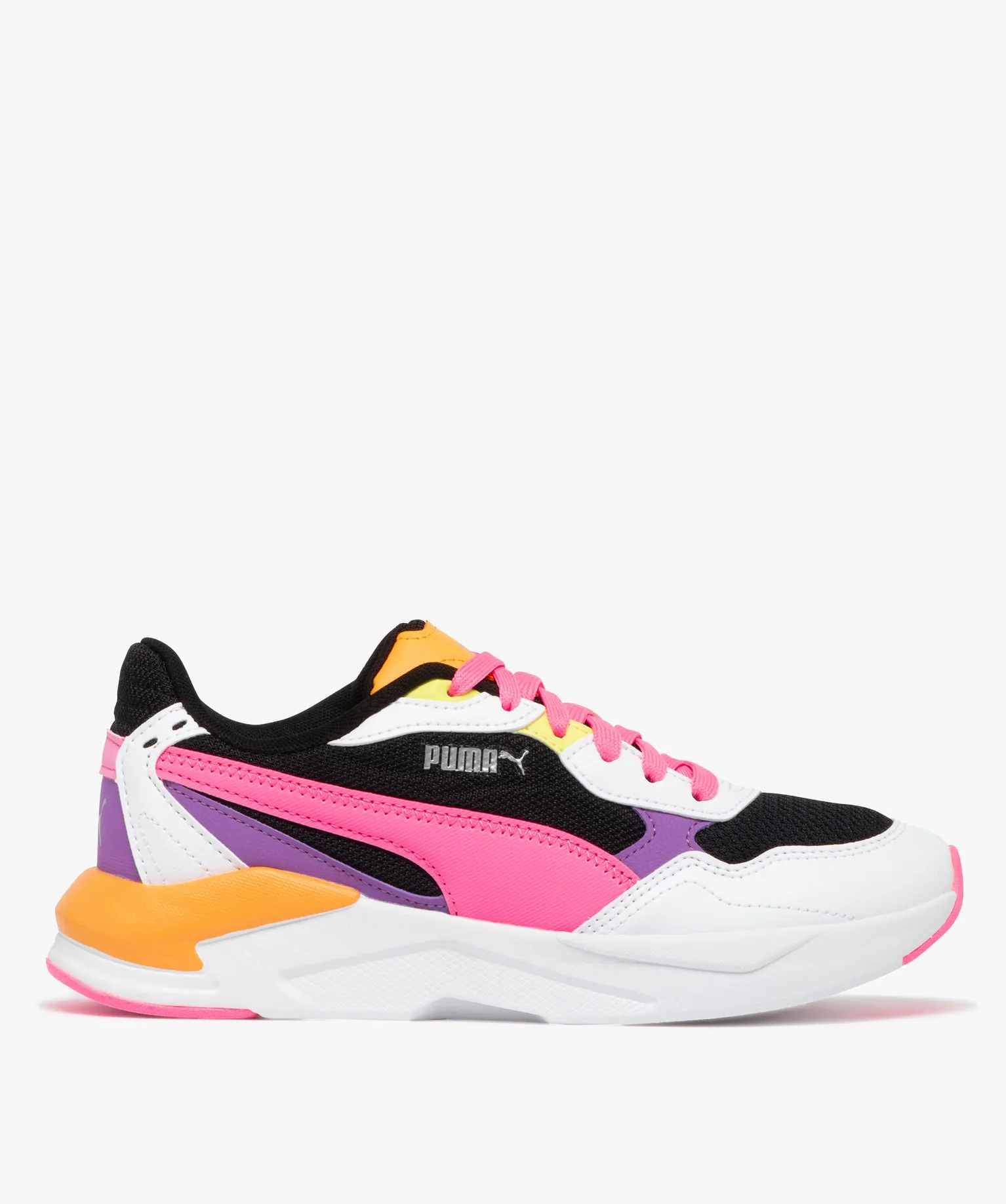 baskets femme en mesh contraste et a lacets style running - puma blanc baskets puma