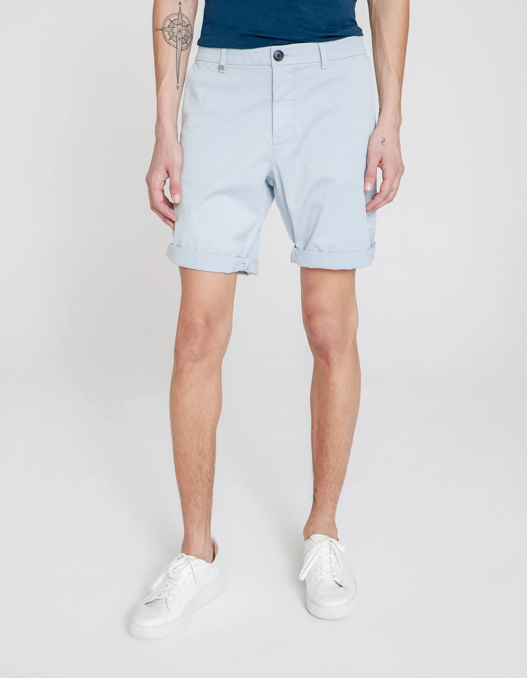 Bermuda chino TAPERED azur Homme