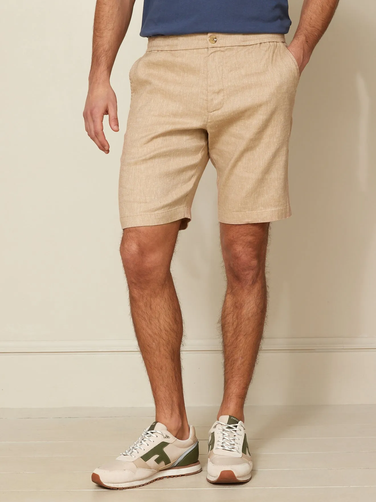 Bermuda coton homme taille élastiquée