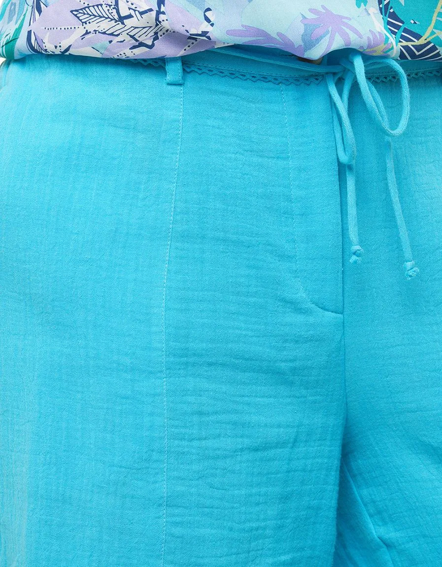 Bermuda coton turquoise 