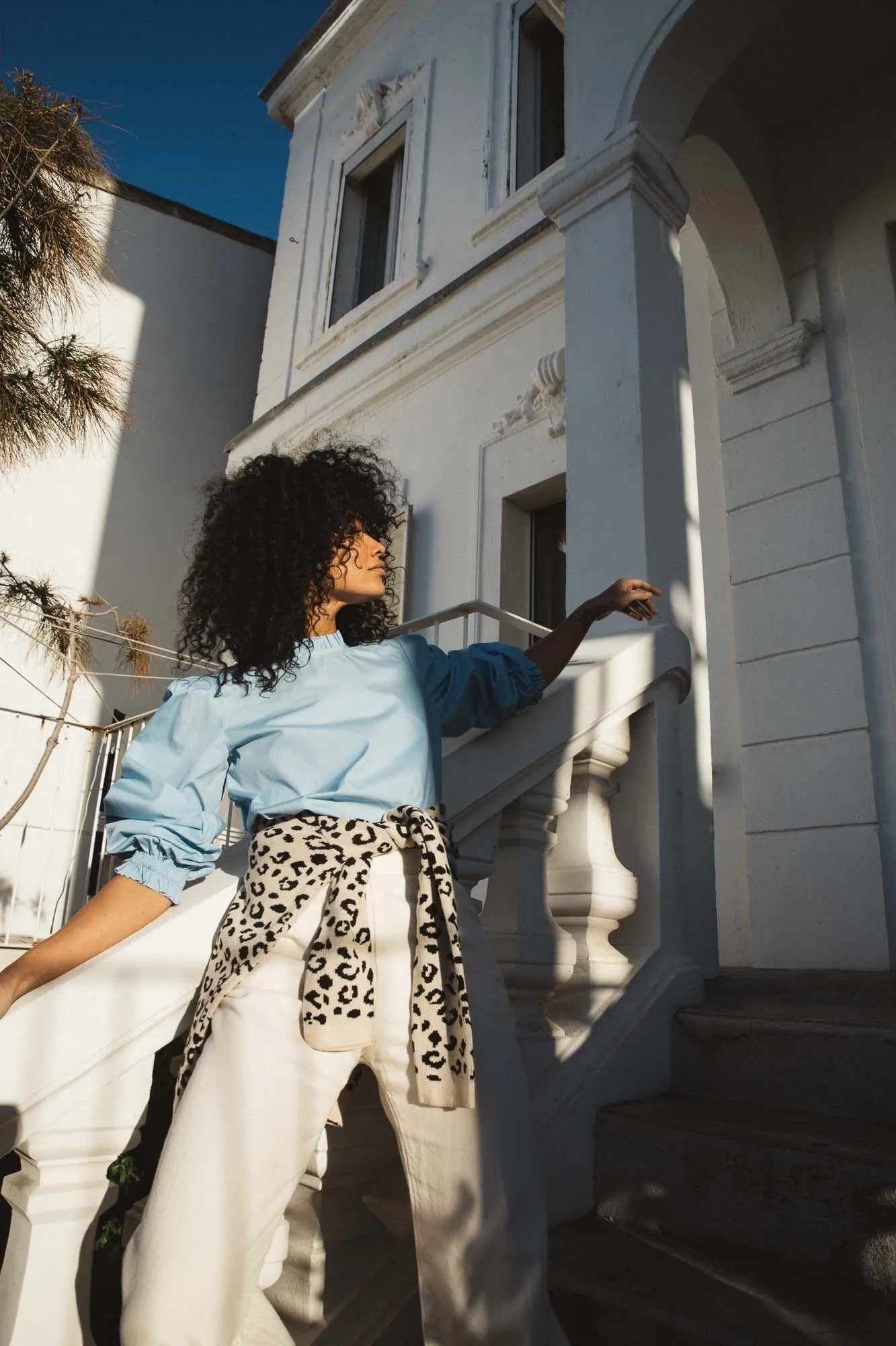 Blouse Léonia bleu glacier