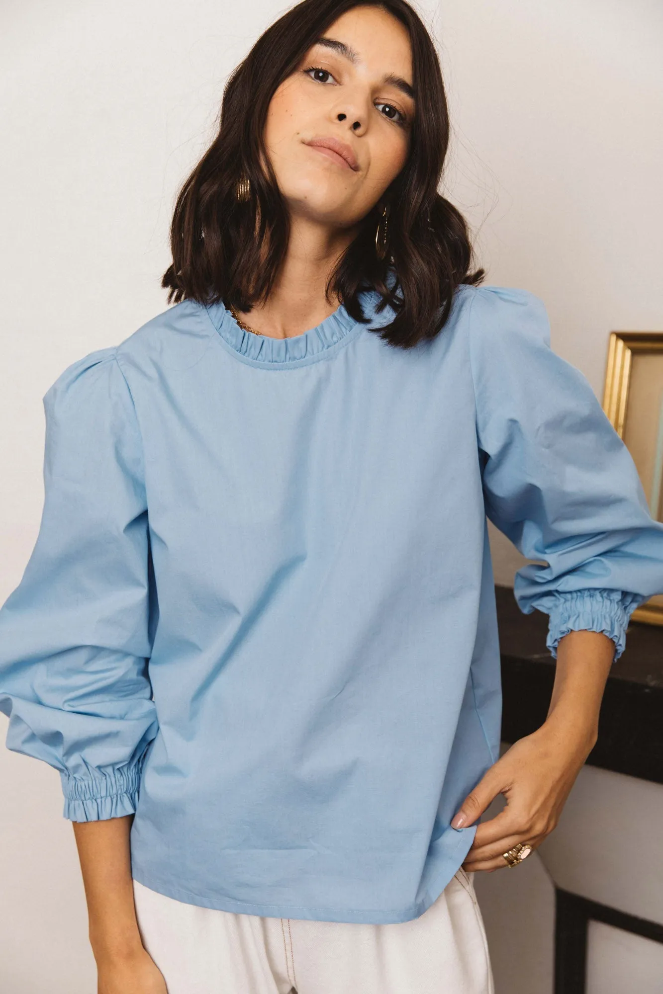 Blouse Léonia bleu glacier