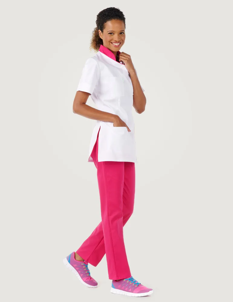 Blouse médicale blanche et couleur femme - Coupe asymétrique | Belissa