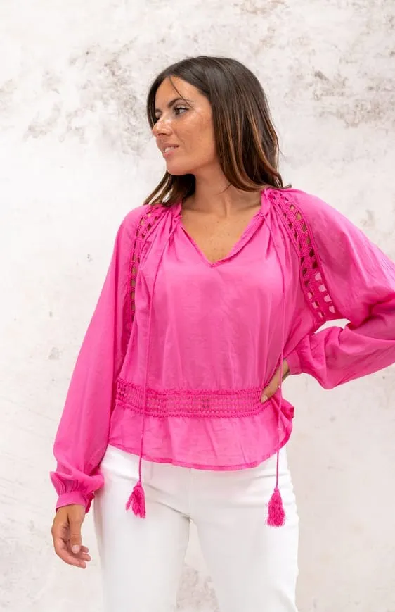 Blouse NEW ORLEANS fuchsia Banditas Blouses boho chic Keva