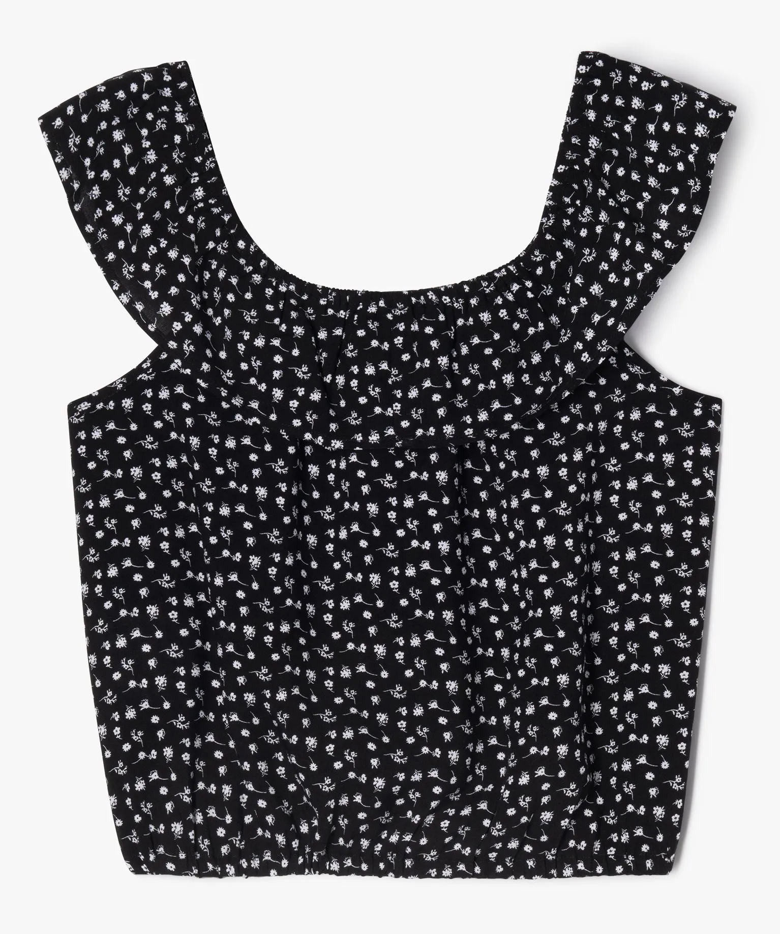 blouse sans manches coupe courte fille noir chemises et blouses