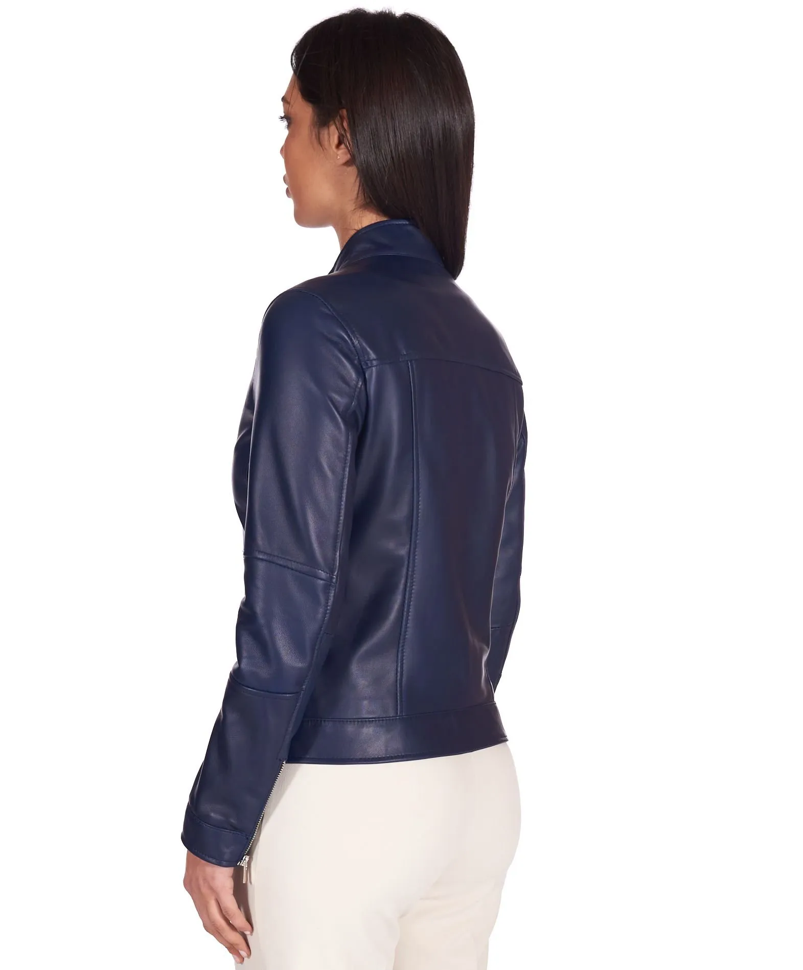 Blouson cuir femme veste moto veste cuir bleu femme Giulia