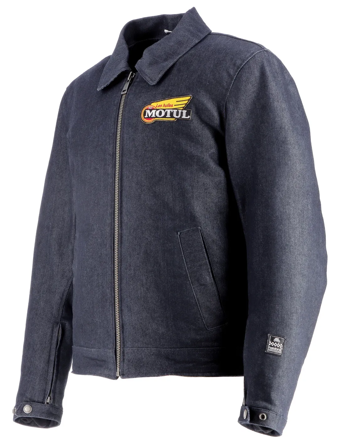 Blouson Helstons Mecanic Motul toile coton renforcée bleu jean