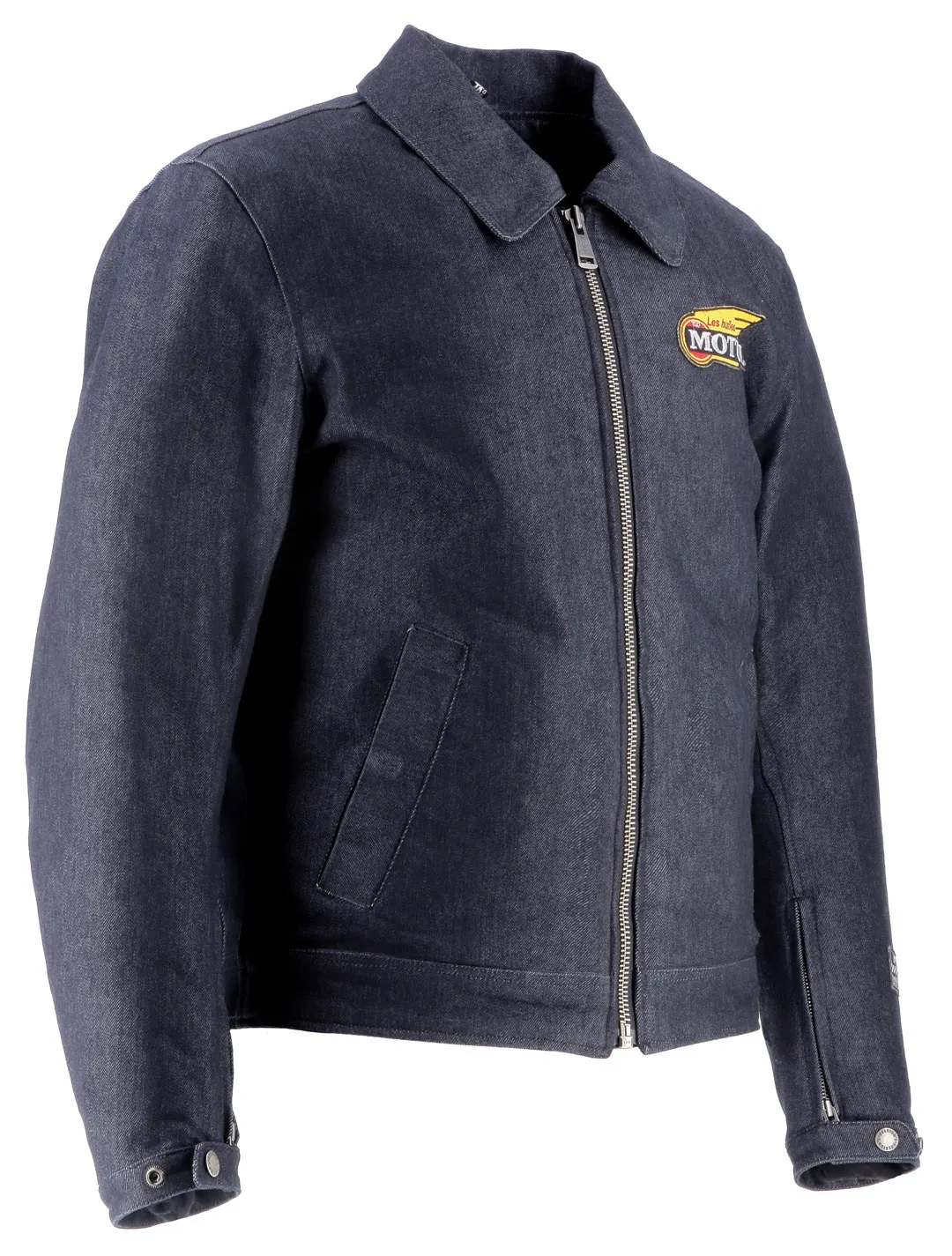 Blouson Helstons Mecanic Motul toile coton renforcée bleu jean