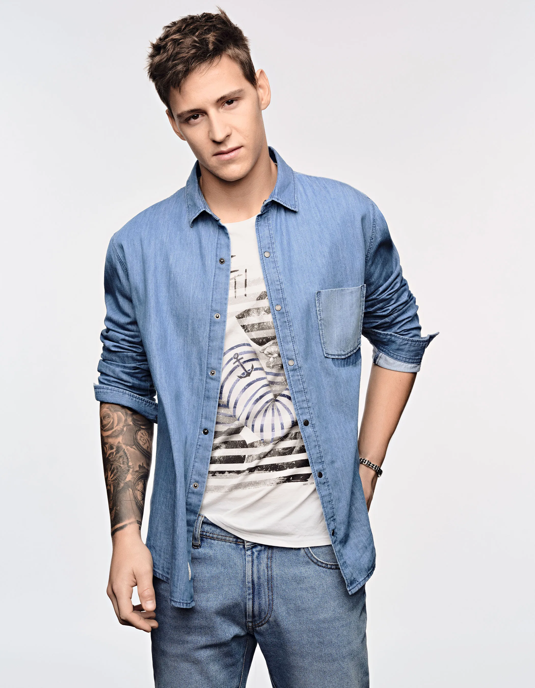 Chemise en jean REGULAR bleu stone Homme