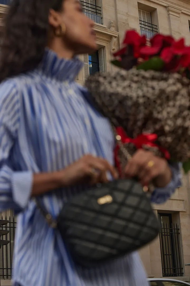 Chemise Léonor rayures blanc et bleu