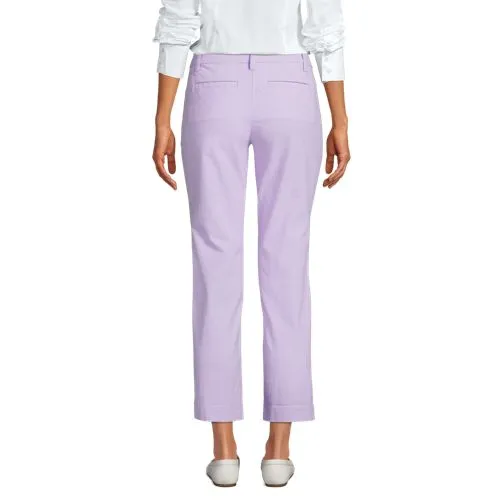 Chino Slim 7/8 en Chambray Stretch Taille Mi-Haute, Femme Stature Standard