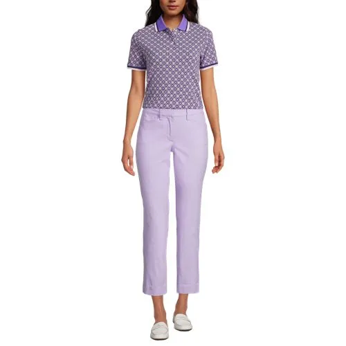 Chino Slim 7/8 en Chambray Stretch Taille Mi-Haute, Femme Stature Standard