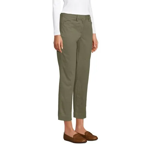 Chino Slim 7/8 en Coton Stretch Taille Mi-Haute, Femme Stature Standard