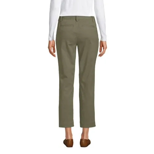 Chino Slim 7/8 en Coton Stretch Taille Mi-Haute, Femme Stature Standard