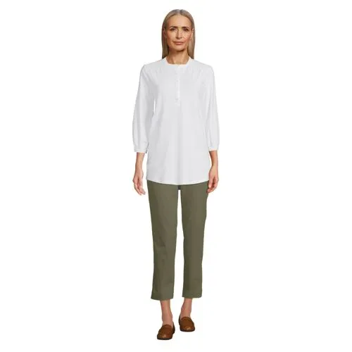 Chino Slim 7/8 en Coton Stretch Taille Mi-Haute, Femme Stature Standard