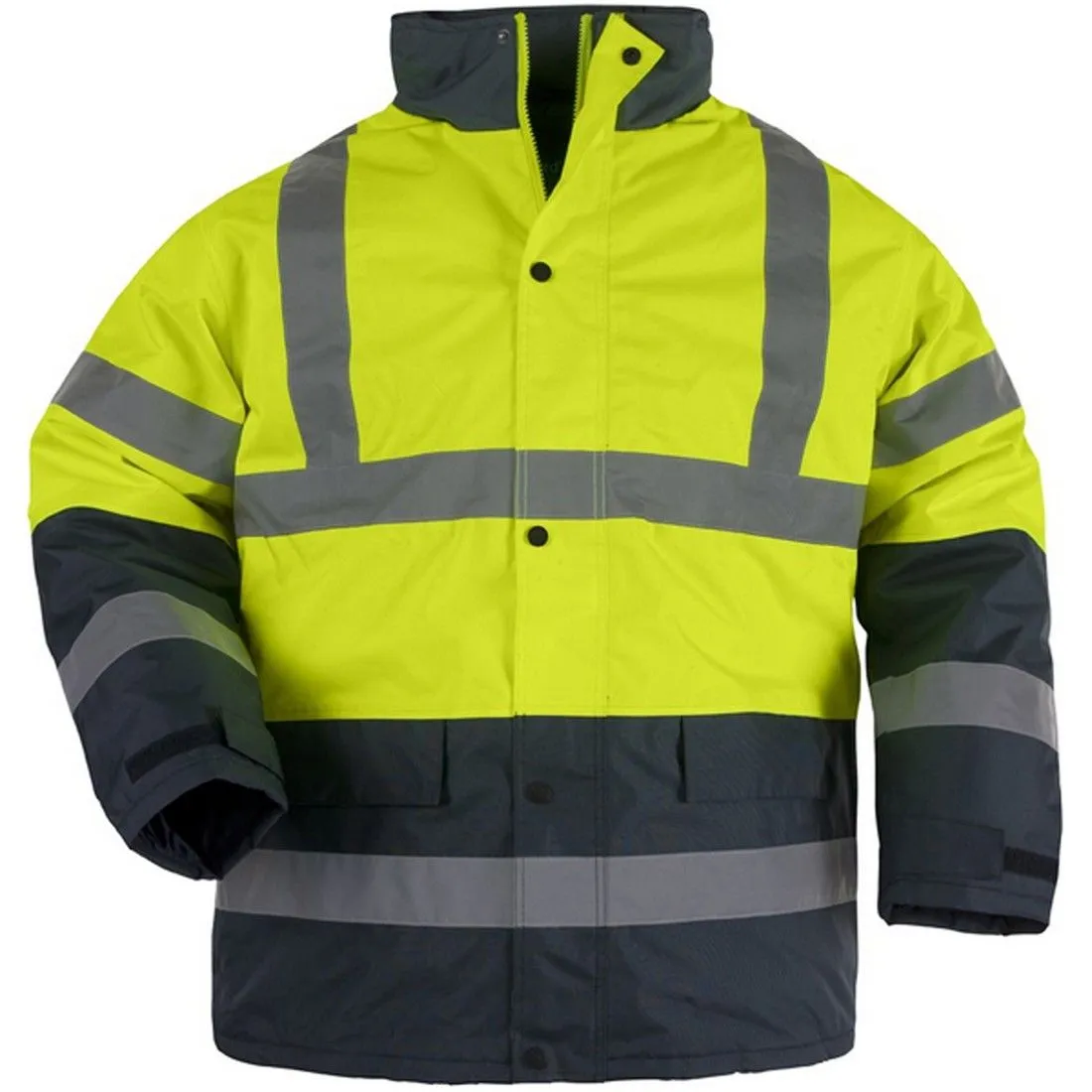 Coverguard - Parka chaude matelassée HV jaune bleu marine ROADWAY