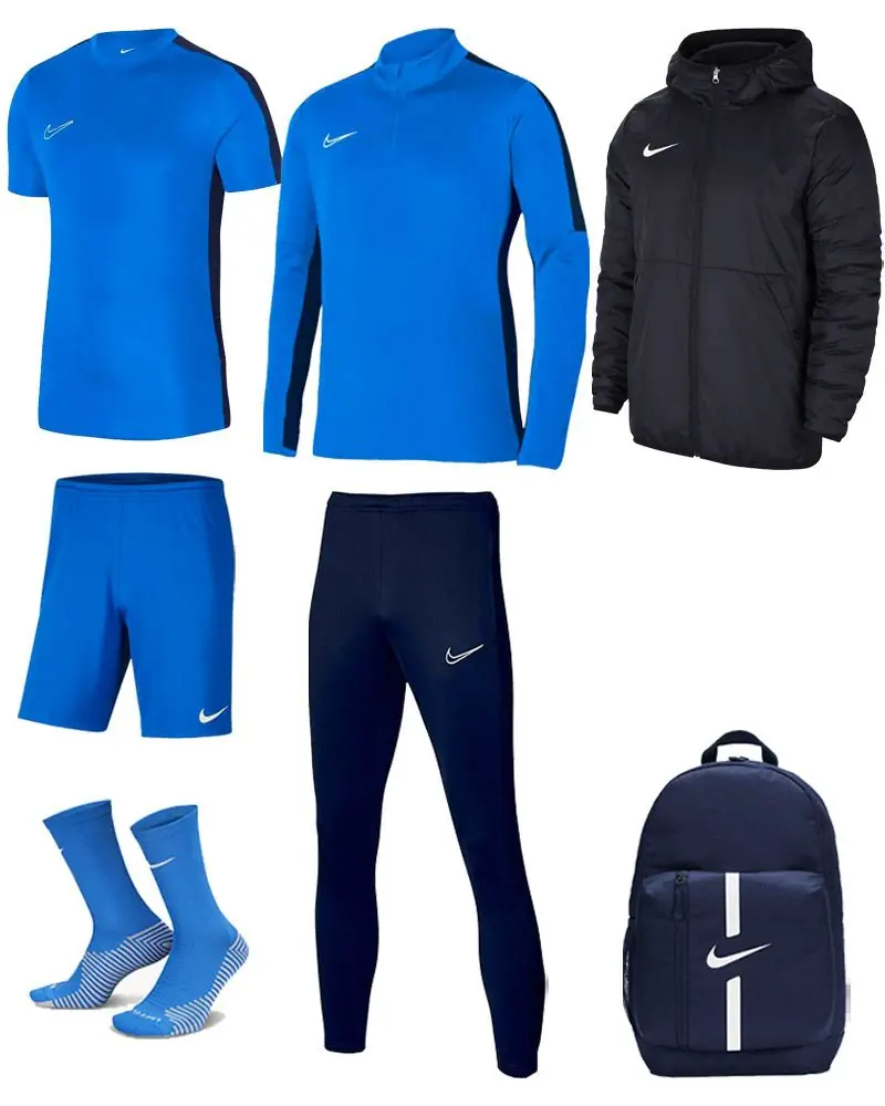 Ensemble Nike Academy 23 pour Enfant. Survêtement + Maillot + Short + Chaussettes + Parka + Sac (7 pièces)