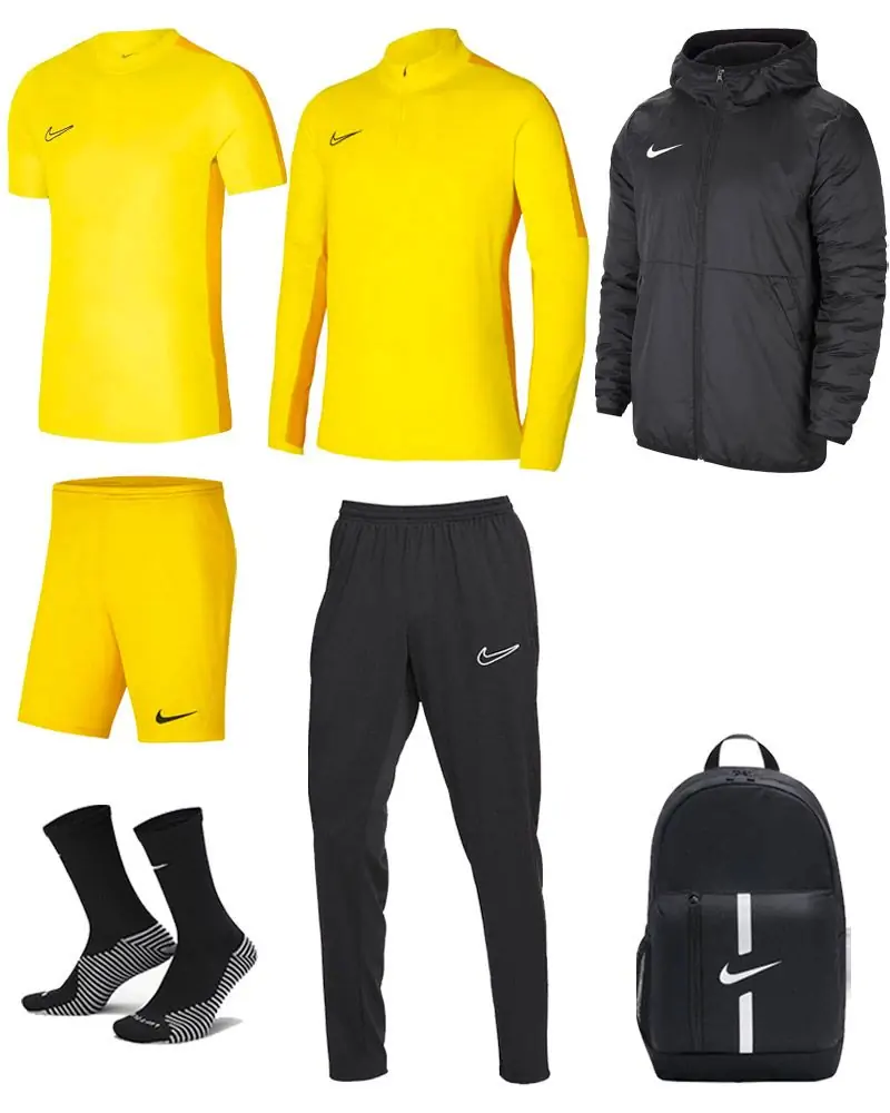 Ensemble Nike Academy 23 pour Enfant. Survêtement + Maillot + Short + Chaussettes + Parka + Sac (7 pièces)