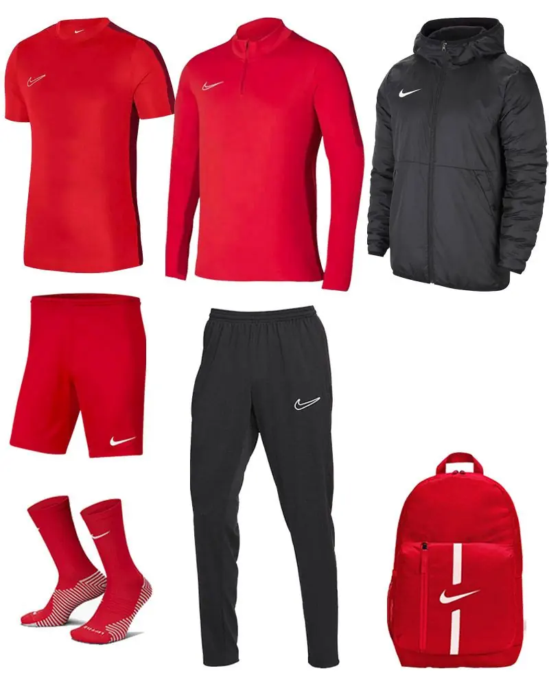 Ensemble Nike Academy 23 pour Enfant. Survêtement + Maillot + Short + Chaussettes + Parka + Sac (7 pièces)