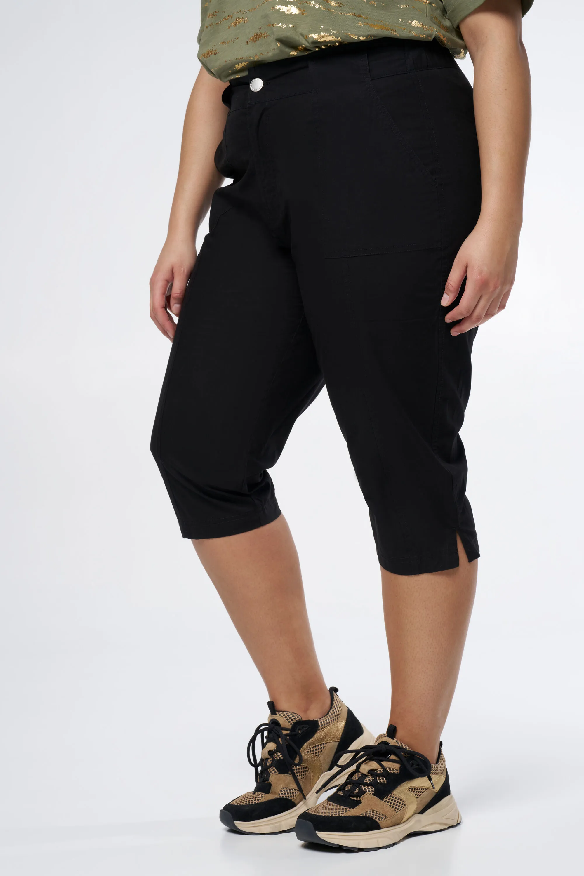 Femmes pantalons capri Noir | MS Mode