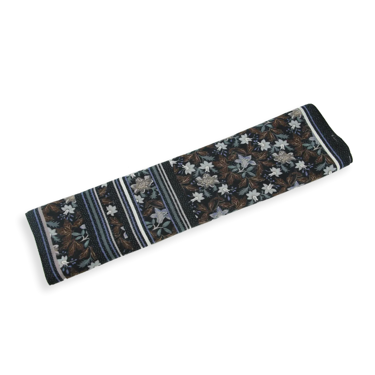 FOULARD COTON SOIE NOIR - JARDIN