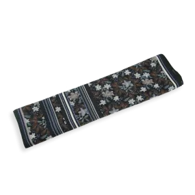 FOULARD COTON SOIE NOIR - JARDIN