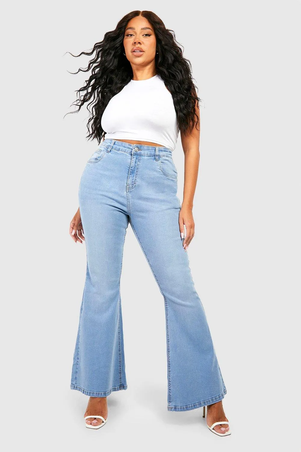 Grande taille - Jean flare en denim stretch