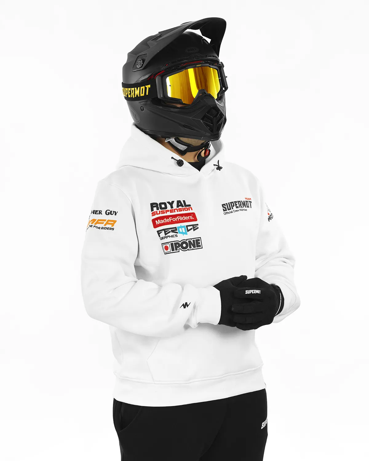 Hoodie TEAM SUPERMOT Blanc - SUPERMOT® - Boutique Officielle