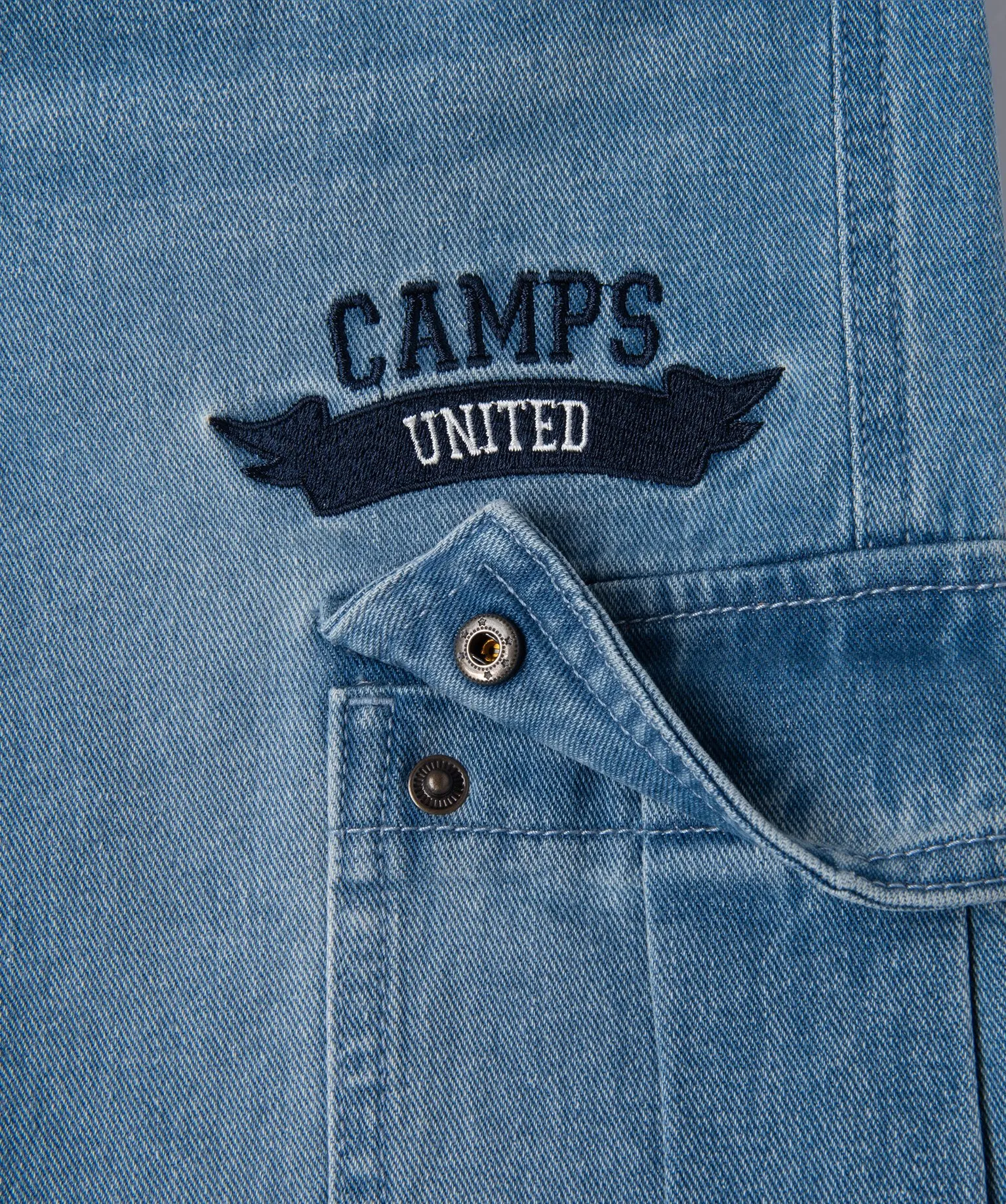 jean cargo delave a taille elastique garcon - camps united bleu jeans