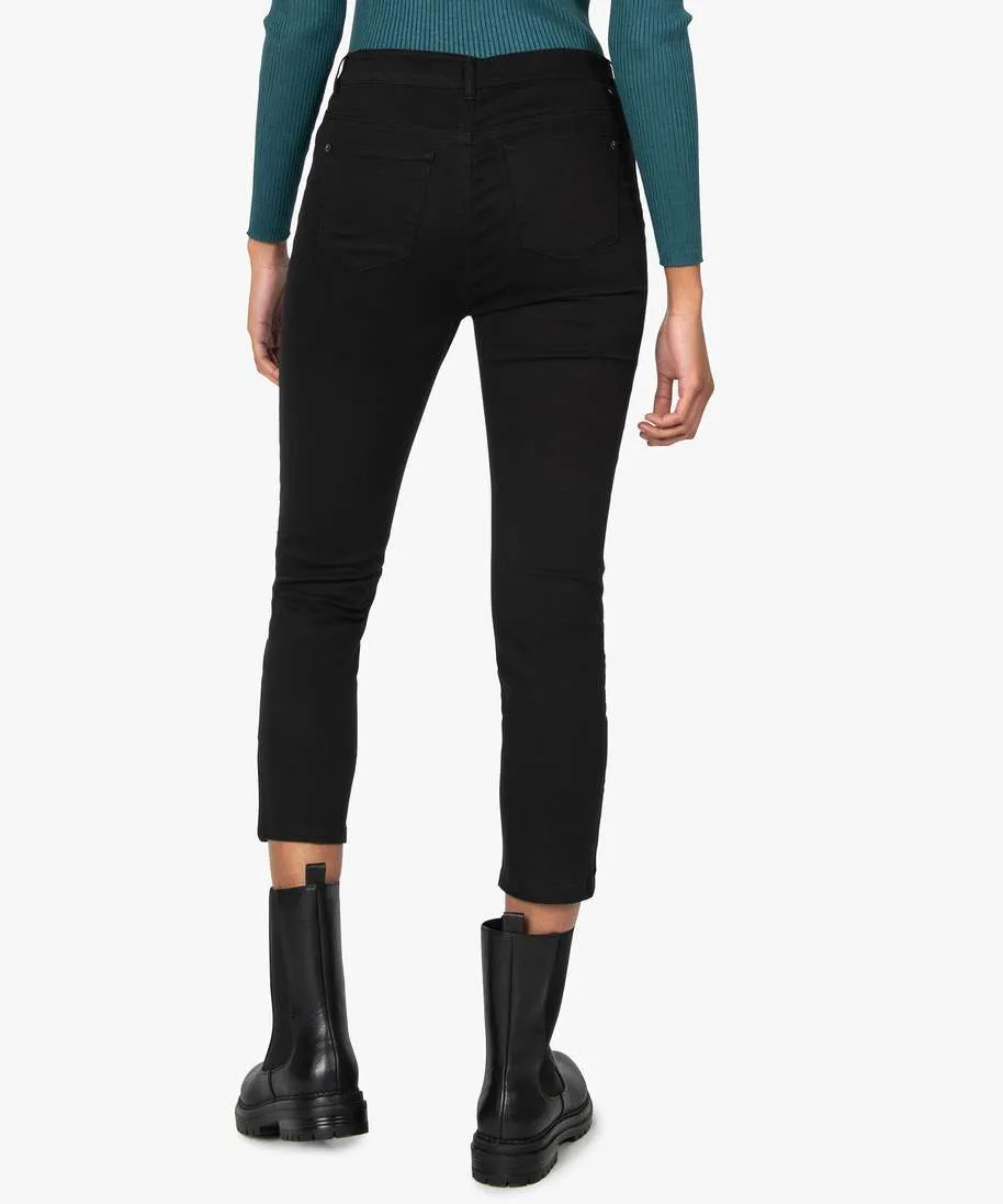 jean femme coupe skinny 78eme avec bas zippes noir pantalons