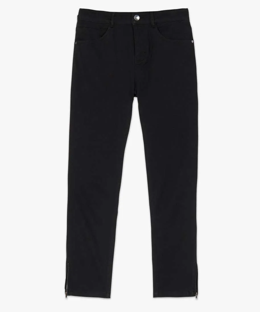 jean femme coupe skinny 78eme avec bas zippes noir pantalons