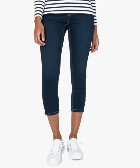 jean femme coupe skinny longueur 78eme avec bas zippes bleu 78eme