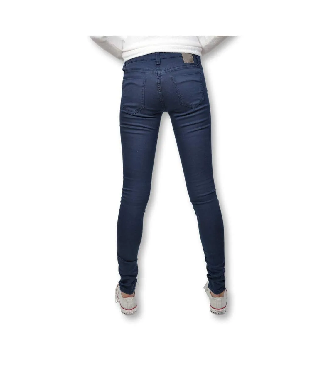 Jean femme regular waist skinny thigh and leg bleu