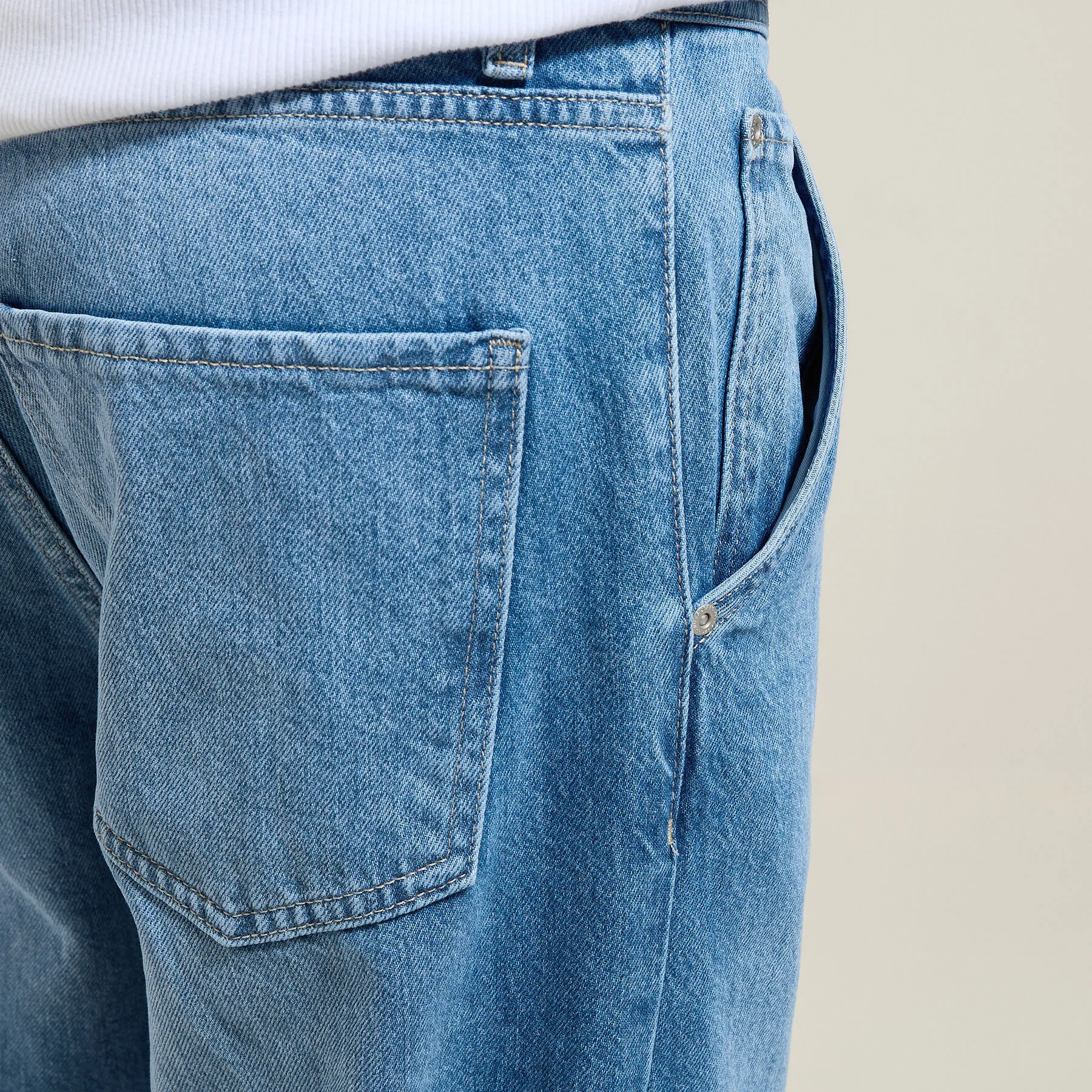 Jean loose 100% coton Bleu moyen | Jules