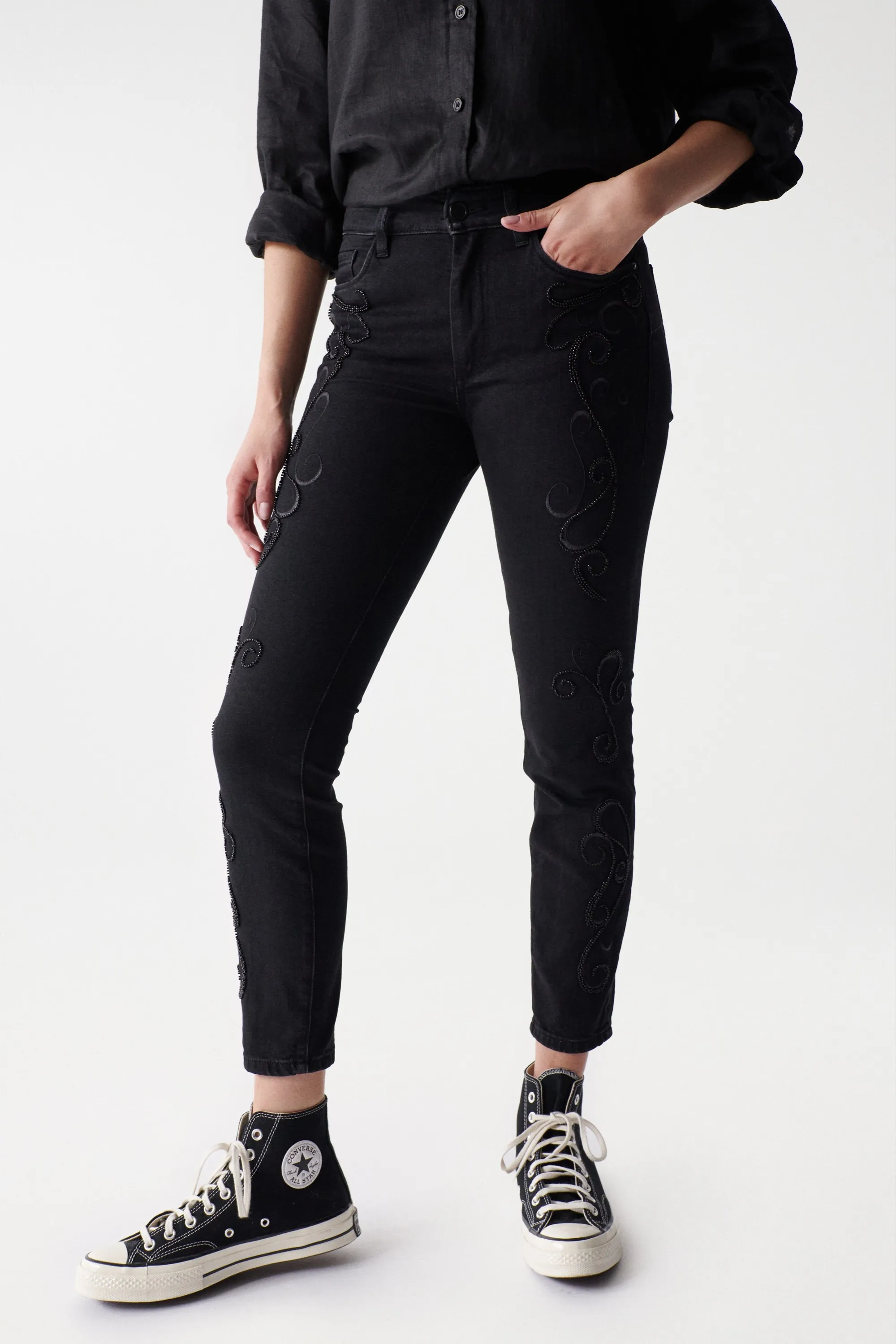 Jean Push Up Destiny cropped skinny