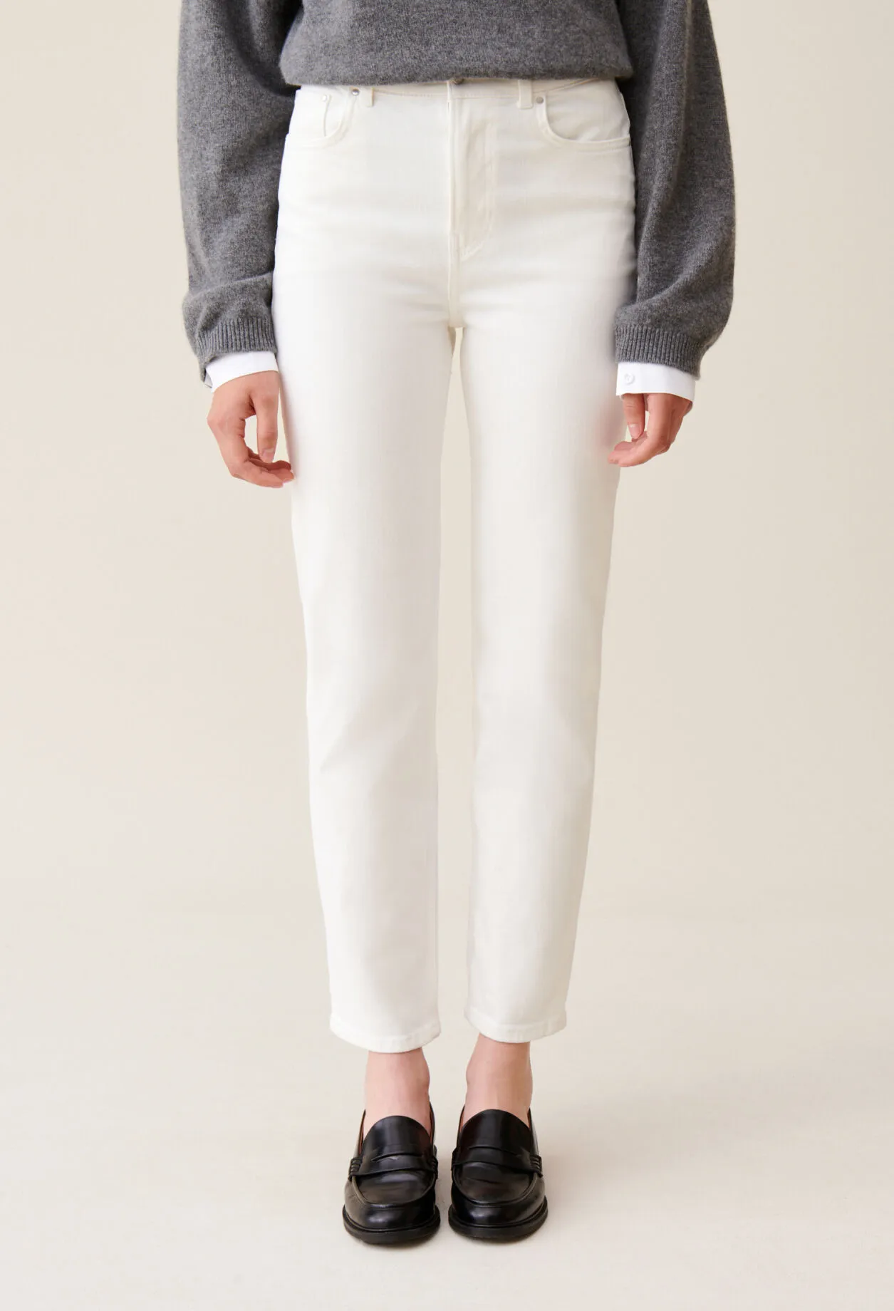 Jean Toto slim 7/8ème écru | Claudie FR