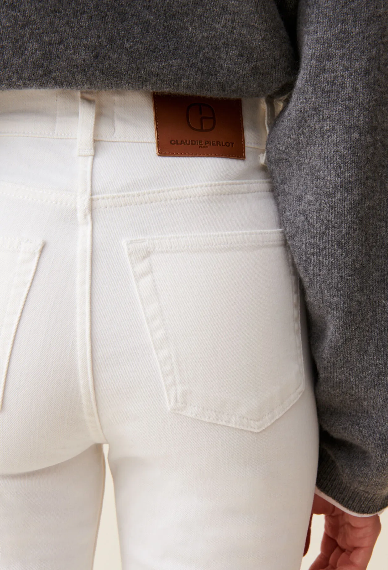 Jean Toto slim 7/8ème écru | Claudie FR