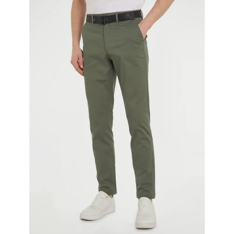 Jogger style chino hampton birds eye kaki homme - Tommy Hilfiger | wimod