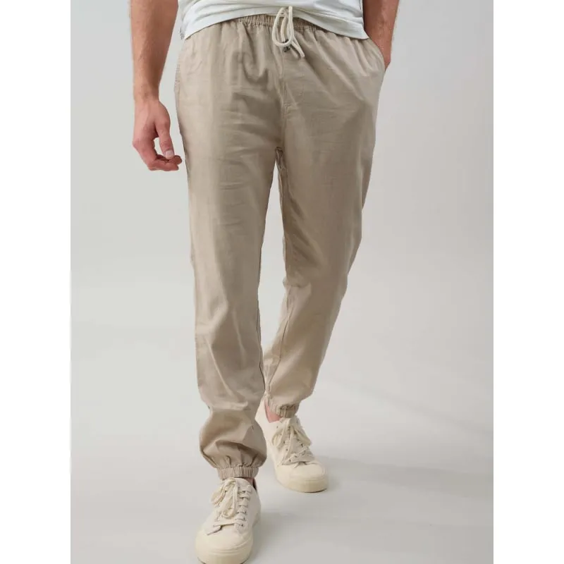 Jogger style chino hampton birds eye kaki homme - Tommy Hilfiger | wimod