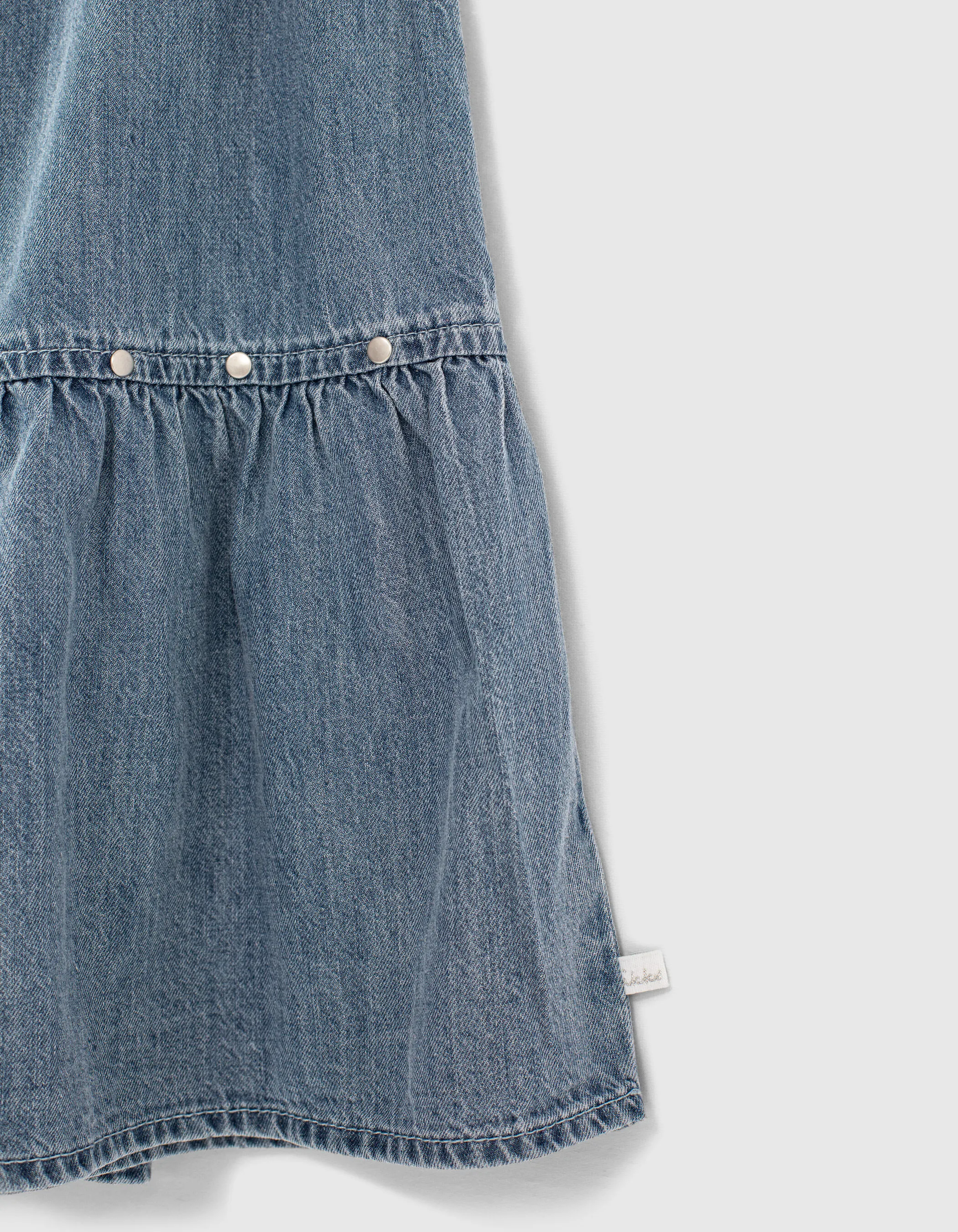 Jupe longue en jean light blue fille