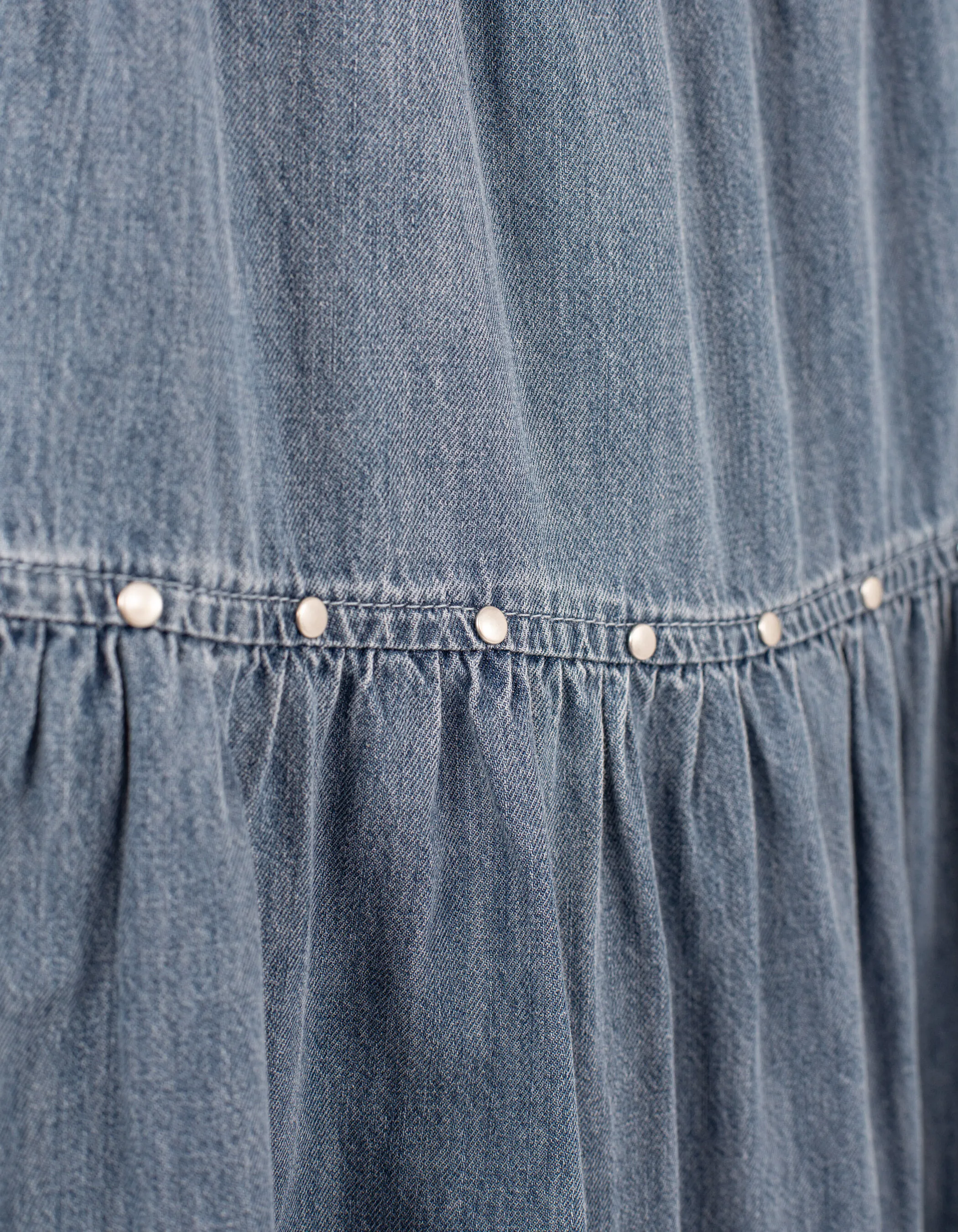 Jupe longue en jean light blue fille