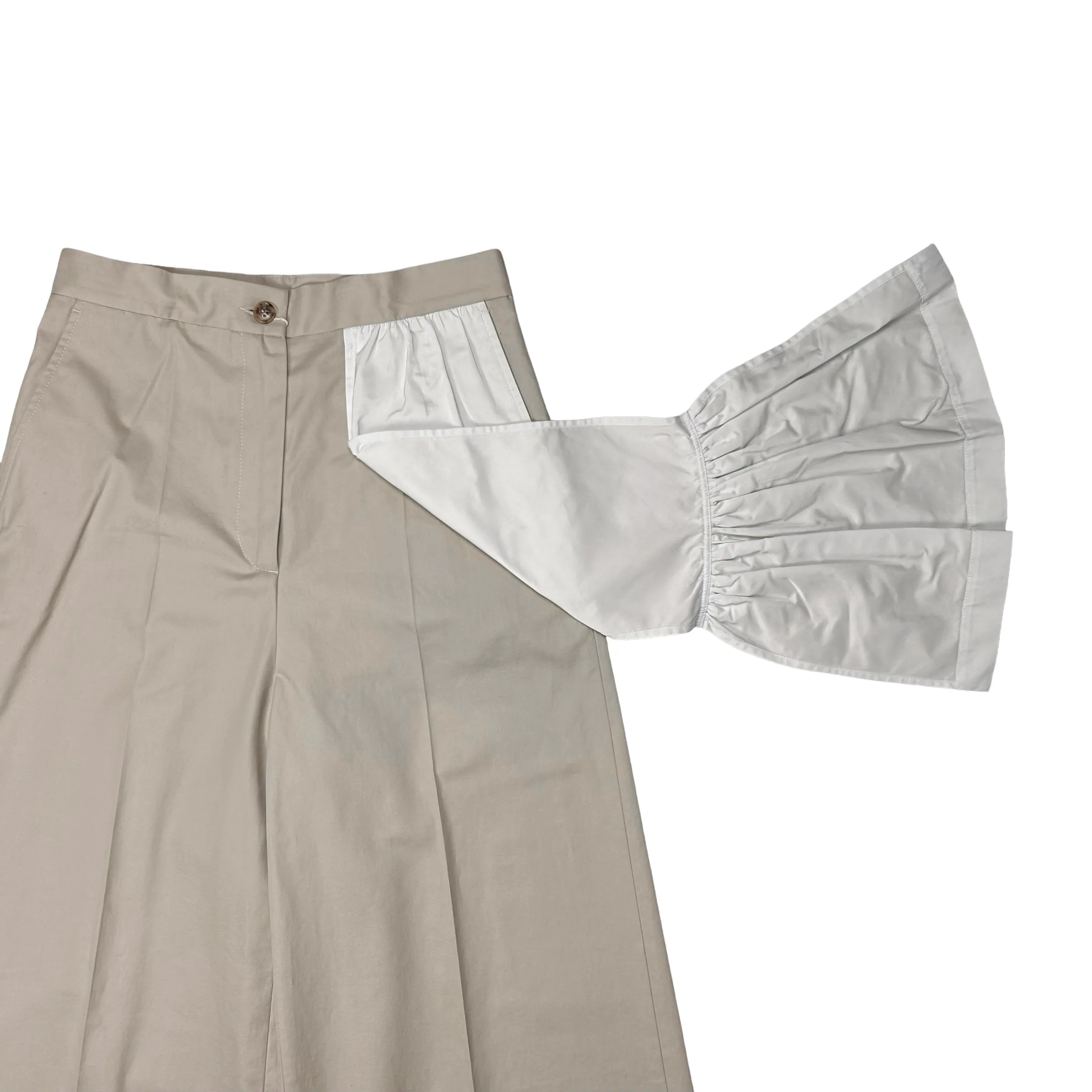 Margiela MM6 Wide Ruffled Overlay Pants - SS20