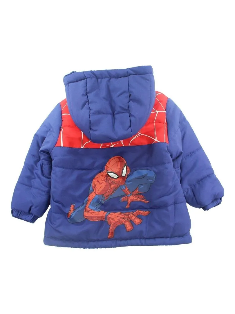 Marvel - Parka garçon imprimé Spiderman - Bleu marine