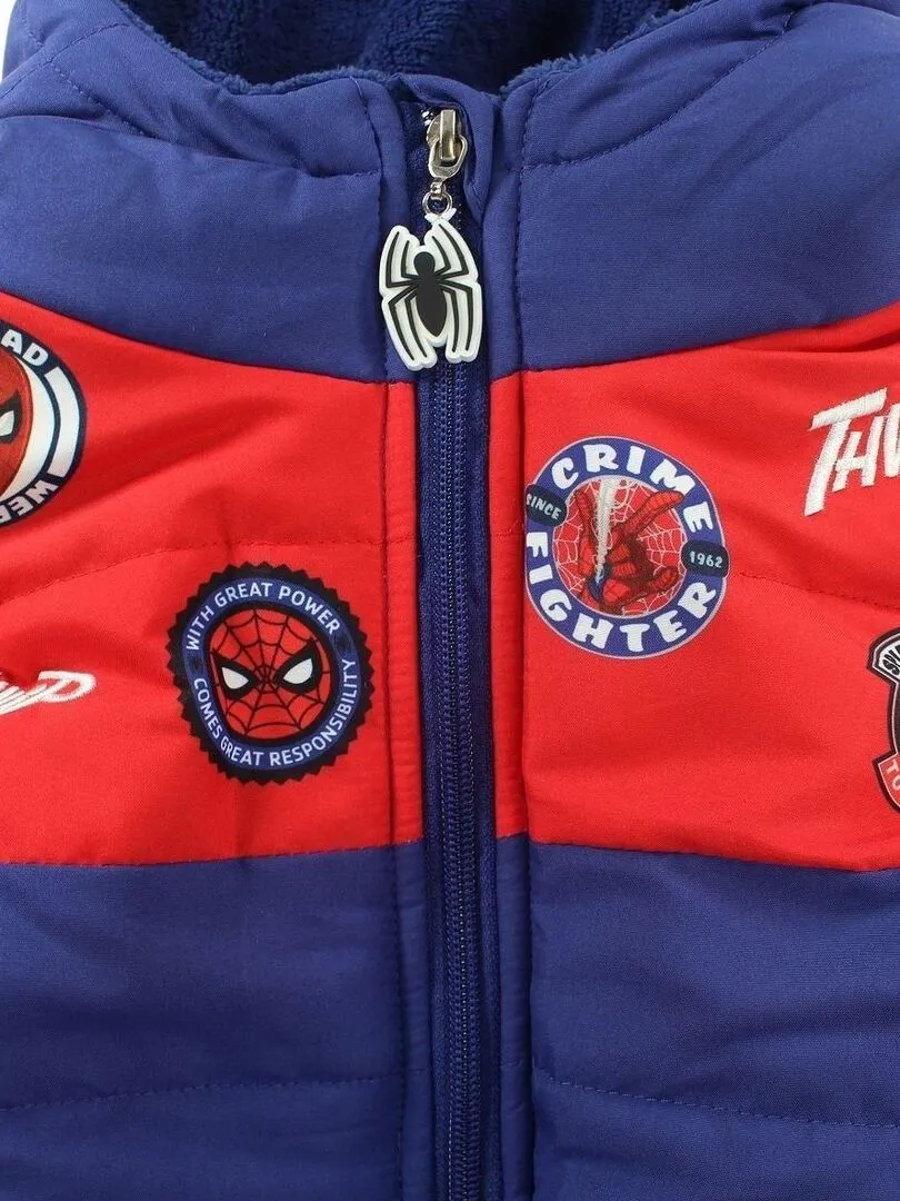 Marvel - Parka garçon imprimé Spiderman - Bleu marine