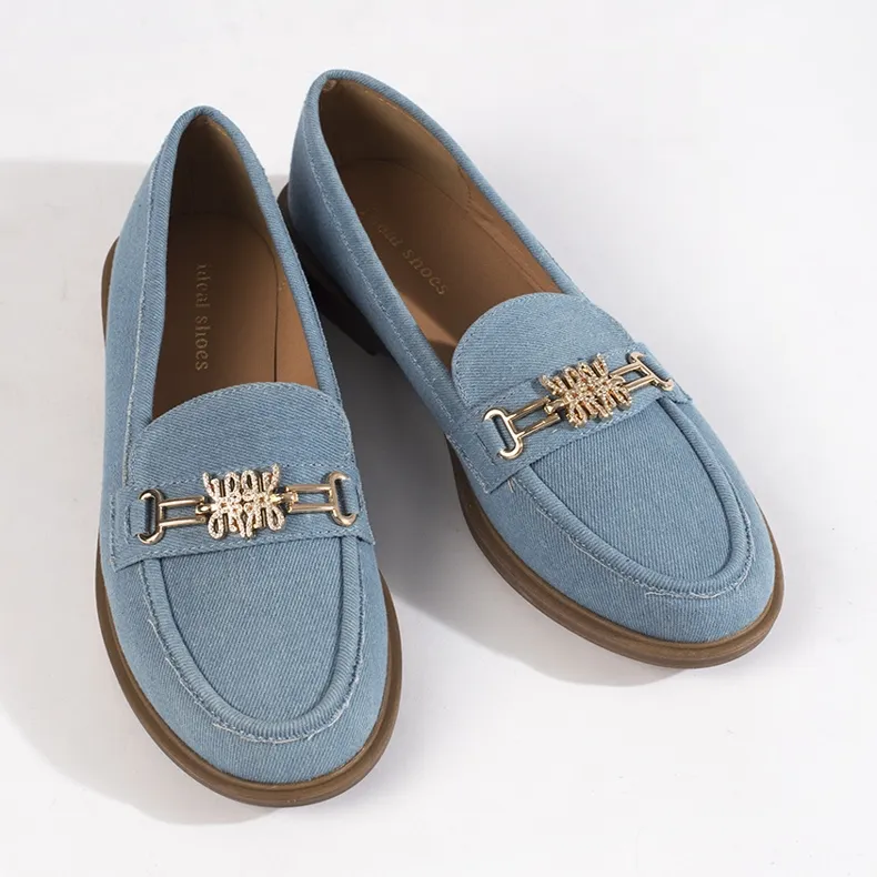 Mocassins en jean élégants pour femmes bleu