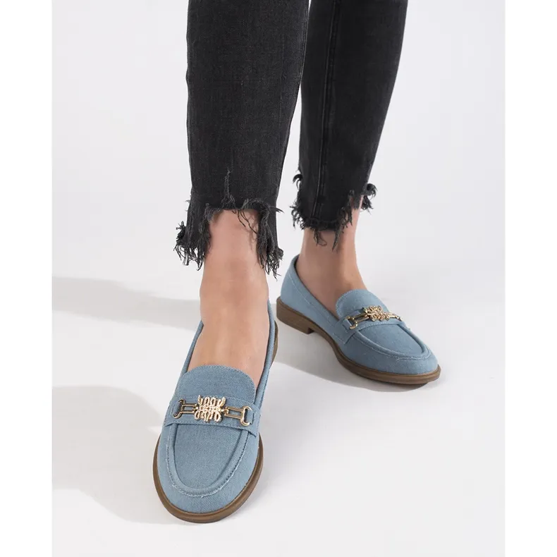 Mocassins en jean élégants pour femmes bleu