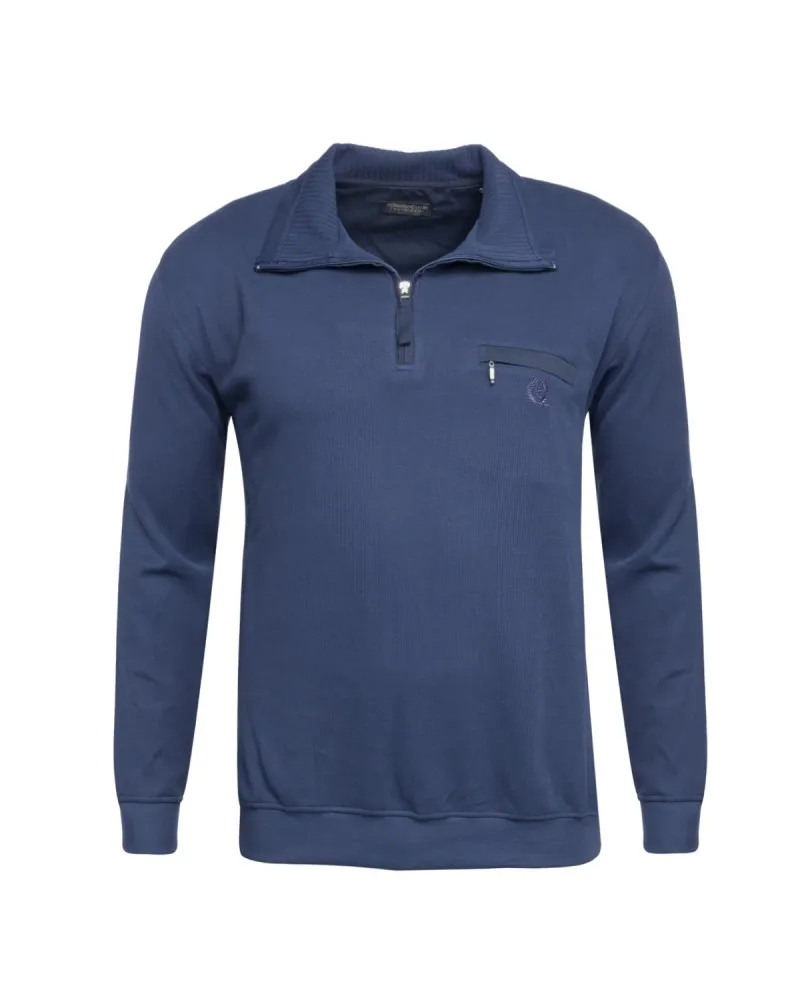 Mode Monte Carlo Sweat zippé grande taille bleu - Size-factory