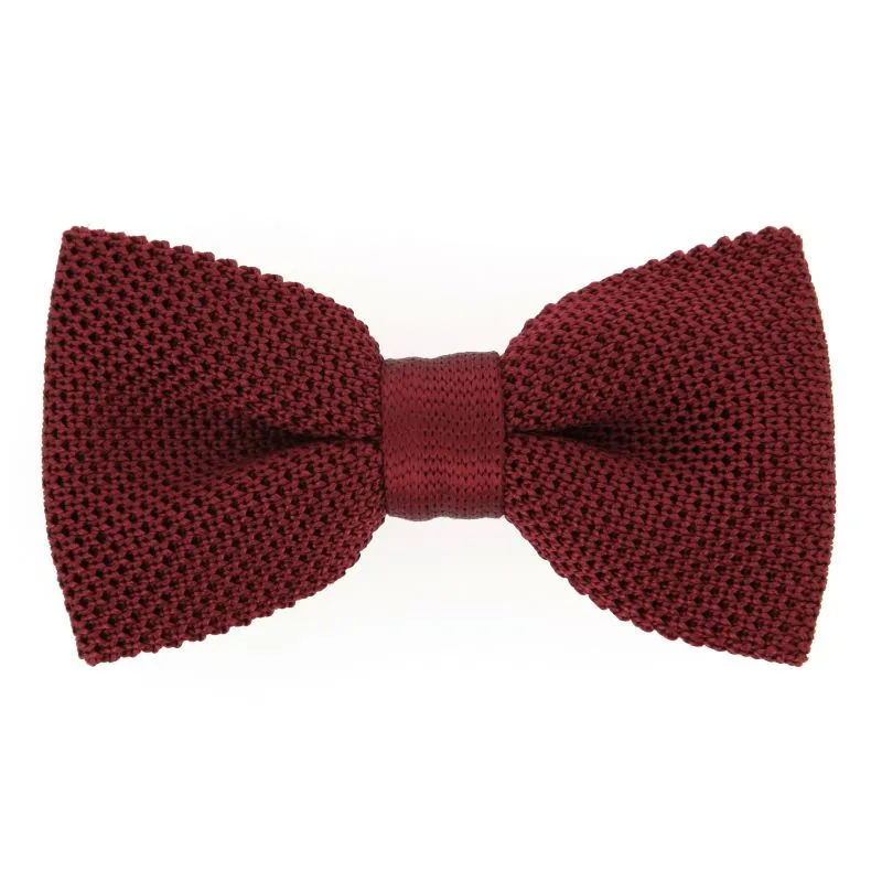 Noeud papillon bordeaux en tricot de soie Monza